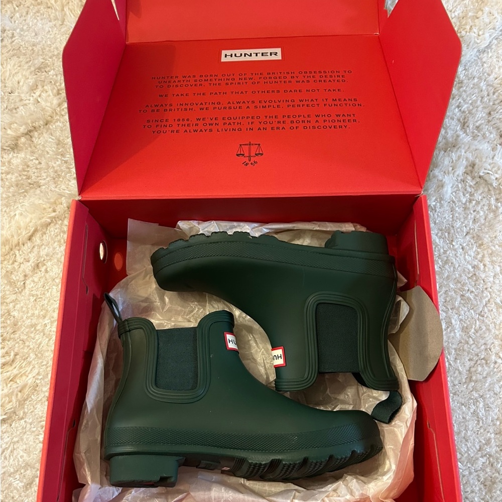 Hunter Green Ankle Boots